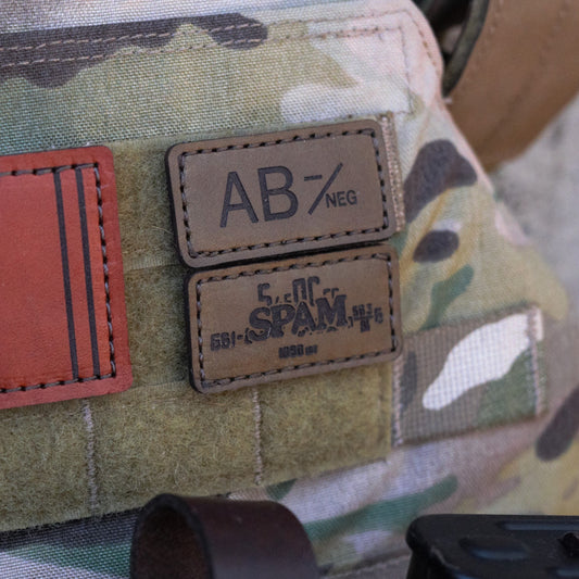 Leather Blood Type Patch - AB Negative