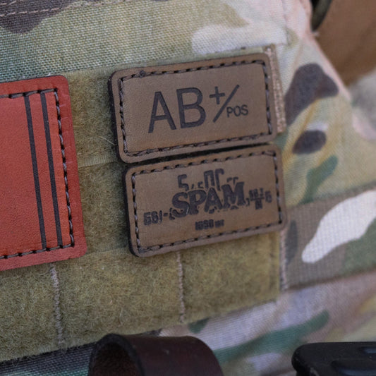 Leather Blood Type Patch - AB Positive