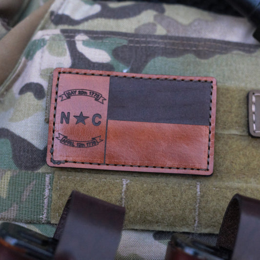 North Carolina State Flag Leather Morale Patch